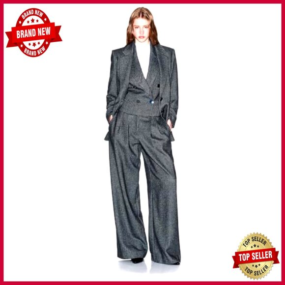 Wool Twill Vest Medium Double Breasted Button Closure Standard Length - Picture 5 of 5